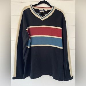 ISD Blues Y2K Mens Vtg Oversized Sweater Sz L V Neck 100% acrylic